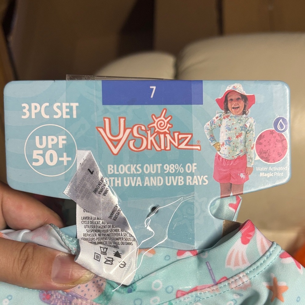 Skin Kids Swim Rashguard Set - Blue and Pink